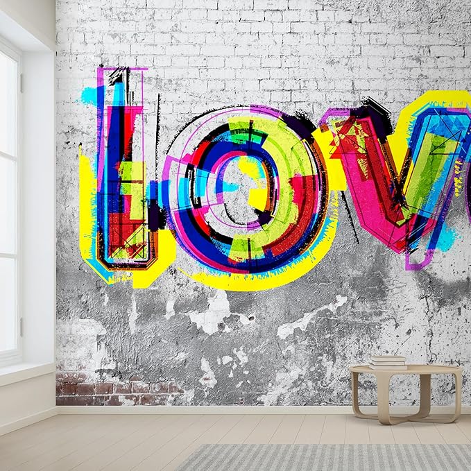 wall26 Colorful Graffiti Large Wall Mural, Removable Peel and Stick Wallpaper, Home Decor - 96x120 inches