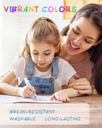 NewFamily Dustless Chalk 2-Pack, 24 Sticks (2×12 Colors) – Non-Toxic, Washable Sidewalk & Blackboard Chalk for Kids & Toddlers, Smooth Bold Colors