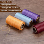 Uxcell 150D 0.8mm Flat Waxed Thread, 284 Yards Polyester, Dark Purple, Leather Sewing Waxed String