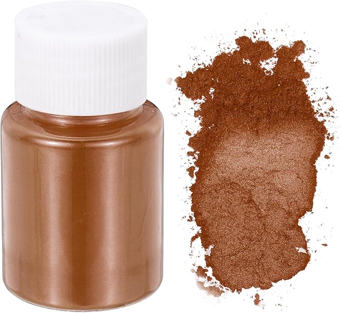 uxcell 10g/0.35oz Cosmetic Grade Mica Powder, 600 Mesh Mica Powder Natural Resin Epoxy Pigment Powders for Casting Resin, Candle Dye, DIY Nail Polish and Lip Gloss, Red Brown