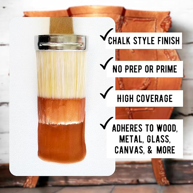 Daydream Apothecary Premium Chalk Style Paint for Furniture, Home Décor, Wood, DIY Interior Projects, Quick Dry, No Prep or Prime Needed, Matte Copper - 8oz