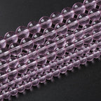 8mm 45pcs Smooth Rose Pink Glass Beads Quartz Crystal Round Loose Beads for Jewelry Making DIY Bracelet Necklace