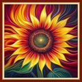 Foxhool Beginners Cross Stitch Kits Stamped Full Range of Embroidery Kits for Adults DIY Cross Stitches kit Embroidery Patterns for Needlepoint kit-Magic Sunflower 18x18 inch