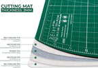 Elan Cutting Mat A4 Green, Self Healing Cutting Mat 9x12 Inch, 5-Ply Craft Board Green, Hobby Board for Crafts 9x12 Inch