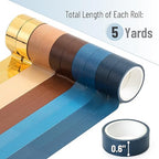 Mr. Pen- Washi Tape Set, 10 Rolls, Terra Nova Palette, Decorative Tape, Washi Tapes, Scrapbook Tape, Scrapbook Washi Tape for Journaling, Craft Tape, Washy Tape, Washy-Tape, Cute Washi Tape