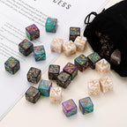 uxcell 24Pcs Magic Dice Counters, Acrylic D6 Life Token Dice Set with Pouch for Standard Cards Gaming Accessories, White, Black, Red & Black, Green & Black