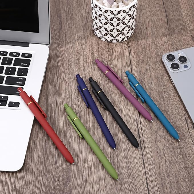 Ddaowanx Colorful Gel Pens, 0.5mm Fine Point Retractable, Cute Pens with Colored Writing and Sketching, Nursing School Essentials,School Supplies, Gifts for Nurse (24Pcs-Vintage Colors)