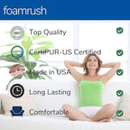 FoamRush 4" H x 24" W x 24" L Upholstery Foam Cushion High Density (Square Foam for Dining Chairs, Chair & Wheelchair Seat Cushion Replacement)