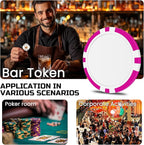 50 Custom Poker Chips, Personalized with Your own Logo, Photo or Text - 11.5g Casino Chips for Poker Gram, Tournaments, Business Card, Token
