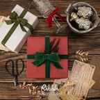 Ribbli Polyester Forest Green Velvet Ribbon,5/8 Inches Continuous10-Yard Spool,Christmas Ribbon for Gift Wrapping,Floral Bouquets, Home Decor