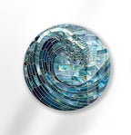 My Photostation.com 39,4''(100cm) Diameter Ocean Wave in Blue Mosaic Round Glass Wall Art Tempered Glass Printing Wall Decor Large Wall Art Wall Hangings