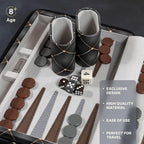Magnetic Travel Backgammon Sets for Adults - Quality PU Leather Backgammon Board Game for Adults and Kids - 14" Gift for Man Backgammon Board with 32 Magnetic Pieces in PU Leather Case