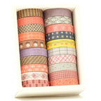 20 Rolls Basic Washi Tape Set Japanese Arts Adhesive Tapes Simple Patterns Decorative Masking Tape Sets for Craft, Kids, Scrapbook, DIY, Gift Wrapping (Style Six)