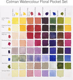 Winsor & Newton Cotman Watercolor Paint Set, 8 Half Pan, Floral Colors w/ Brush