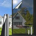 DOWELL One Way Window Privacy Film with 3 Tools Window Tint for Home Sun Blocking Heat Control Anti UV Reflective Mirror Covering See Out Not in for House and Office Black Silver 35.4" X 157.4"