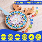 Mosaic Crystal Grout Kit with Scraper, Mosaic Crystal Sealant, Handmade Decorate Tessellated Coasters, No Need to add Water, Perfect for DIY Craft Projects & Tile Accessories (Translucent, 14oz)