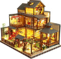 Spilay DIY Dollhouse Miniature with Wooden Furniture,DIY Dollhouse Kit Big Japanese Courtyard Model with LED & Music Box,1:24 Scale Creative Room Gift Idea for Adult Friend Lover (Yaquan Courtyard)