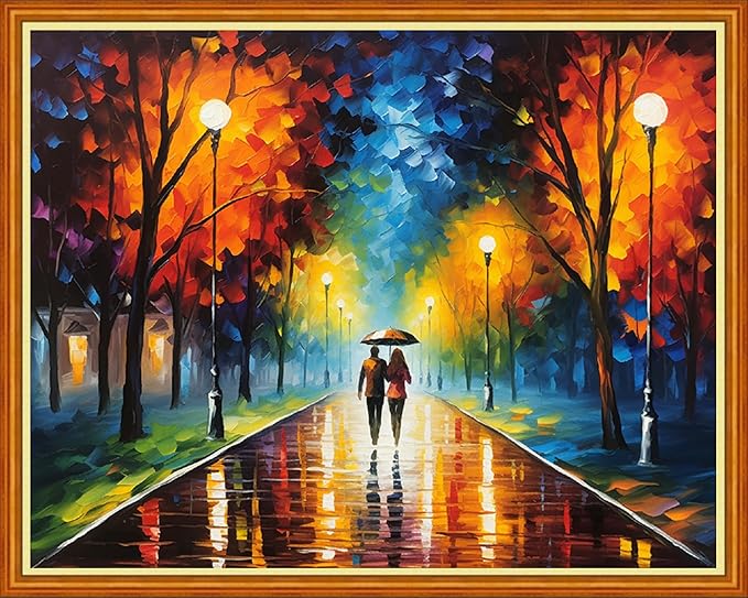 Dooxvey Cross Stitch Kits for Adults Beginners - Full Range of Cross-Stitch & Embroidery Kits - 11CT Patterns - Lovers Walk 16x20 inch