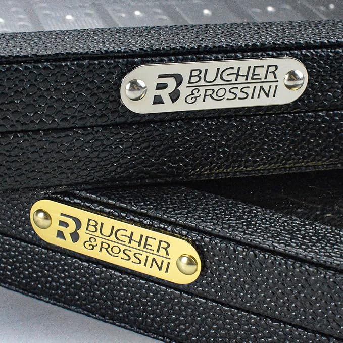 Bucher&Rossini Metal Surface Dominoes Set Double 6 for Adults and Kids - Classic 28Pieces Gold Metal Surface Domino's Game Set Idea Gift Present for Domino Players or Family Game Night