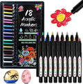 TBC The Best Crafts Acrylic Paint Markers, Big Volume Ink,Waterproof, Non-Toxic, odorless, Suitable for Paper, Pottery, Stones, Backpacks, Glass, Pack of 18