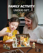 DIY Miniature House Kit, DIY Dollhouse Kit for Adults to Build, Mini House Kit with LED, Mayberry Street Miniatures, Ideal Gifts for Birthday, Valentine Christmas(Happy Times)