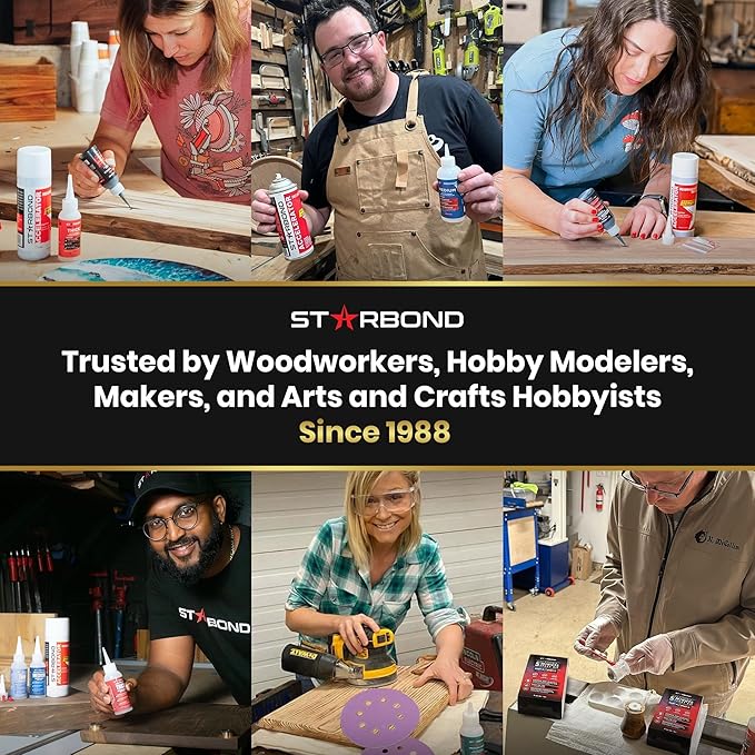STARBOND 2 oz. Dark Brown Medium-Thick CA Glue (Premium Cyanoacrylate Super Glue) Knot Filler 500 CPS Viscosity for Woodworking, Woodturning, Carpentry, Guitar, RC Hobby