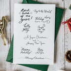 Merry Christmas Clear Stamps for Card Making and Photo Album Decorations, Happy New Year Words Winter Snowflake Frame Clear Rubber Stamps for Card Making Decoration and DIY Scrapbooking