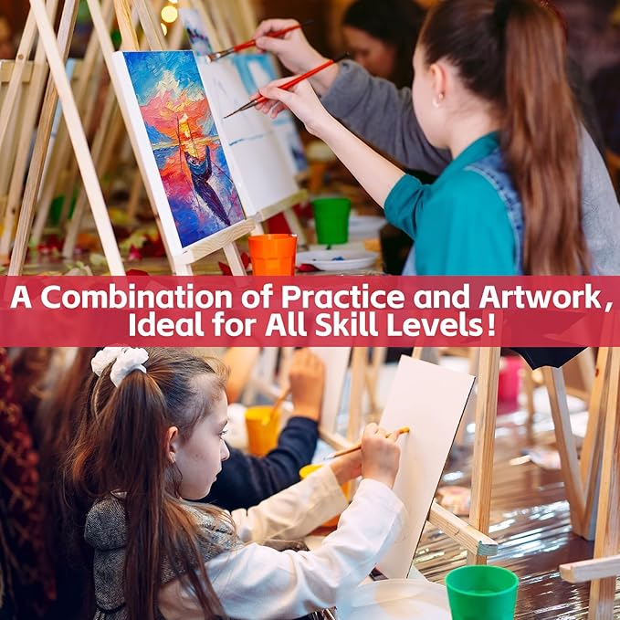 Canvas Boards for Painting, Canvases for Painting with 9 x 12, 11x14, Canvas Panels Set Boards with 5x7, 8x10, 9x12, 11x14, 68 Value Pack for Acrylic, Oil, Tempera & Watercolor Paint
