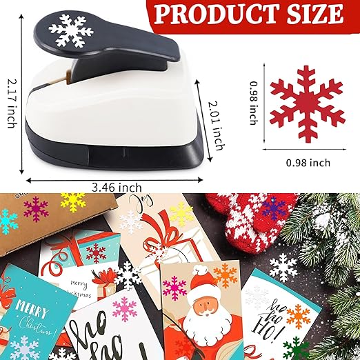 Snowflakes Punch for Crafting, 1 Inch Christmas Punch, Paper Punches for Christmas, Snowflakes Hole Punches, Snowflake Crafts Puncher for Handmade Scrapbook Cards