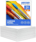 FIXSMITH Canvas Boards for Painting 8x8 Inch, Super Value 24 Pack Paint Canvases, White Blank Canvas Panels, 100% Cotton Primed, Painting Art Supplies