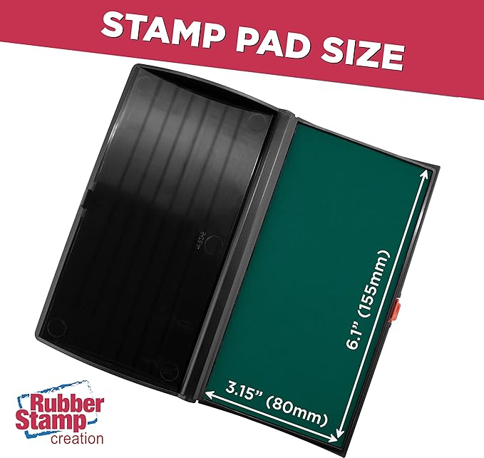 Large Premium Green Ink Stamp Pad - 3" by 6" - Quality Felt Pad