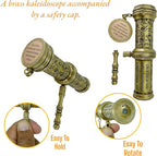 Handcrafted Brass Kaleidoscope – Vintage Nautical Collectible Gift for Kids, Teens & Adults – Sentimental Keepsake with Greeting Card – Educational Toy & Home Décor Accent – Timeless Pattern Design