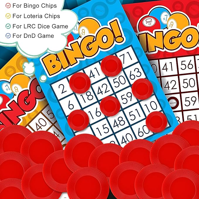 Coopay 500 Pieces Plastic Poker Chips, 1 Inch Bingo Chips Bulk Learning Counters Disks Poker Card Game, Counting Markers for Math Practice, Game Tokens and Teaching Rewards, 25 mm (Red)