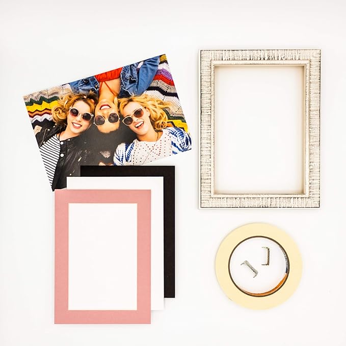 11x14 Mat Bevel Cut for 8.5x11 Photos - Acid Free Pink Precut Matboard - For Pictures, Photos, Framing - 4-ply Thickness