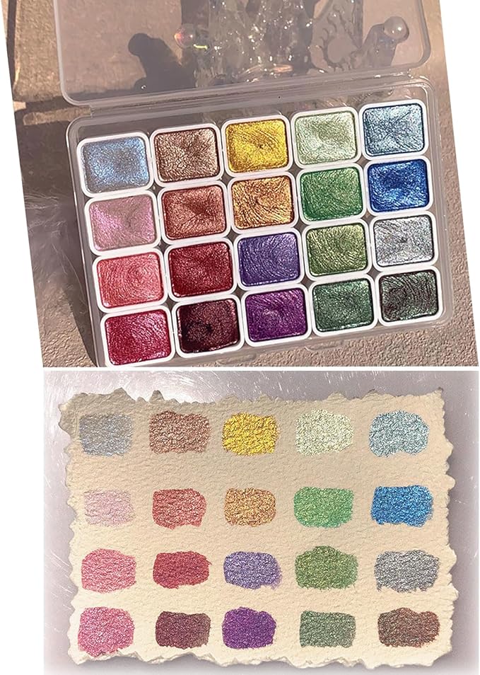 Watercolor Paint Set - Multiple Color Options with Pearlescent Effect, Portable Design, Easy to Mix, Environmental Protection Material, Widely Applicable for Kids and Art Enthusiasts, Perfect for Water Color Paint Sets