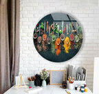 My Photostation.com 24''(60cm) Diameter Colorful Herbs Round Glass Wall Art Tempered Glass Printing Wall Decor Large Wall Art Wall Hangings