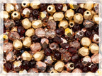 0.88oz (Approx. 500 Beads) Mix of Faceted Fire Polished Pressed Czech Glass Beads, Sparkling Shiny Mix BCV