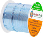 Mandala Crafts 22 Gauge Anodized Aluminum Craft Wire for Jewelry Making - 100 FT Colored Flexible Ice Blue Wire - Bendable for Bonsai Armature Crafting Sculpting