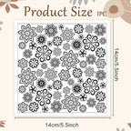CHGCRAFT Lace Flowers Polymer Clay Texture Sheets Geometric Flowers Silicone Texture Stamp Clay Texture Mat Modeling Pattern Pad Texture Sheets for Jewelry and Clay Earrings Tools, 5.5x5.5 inch