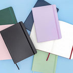 PAPERAGE Lined Journal Notebooks, 3 Pack, (Yellow, Blush & Turquoise), 160 Pages, Medium 5.6 inches x 8 inches - 100 GSM Thick Paper, Hardcover