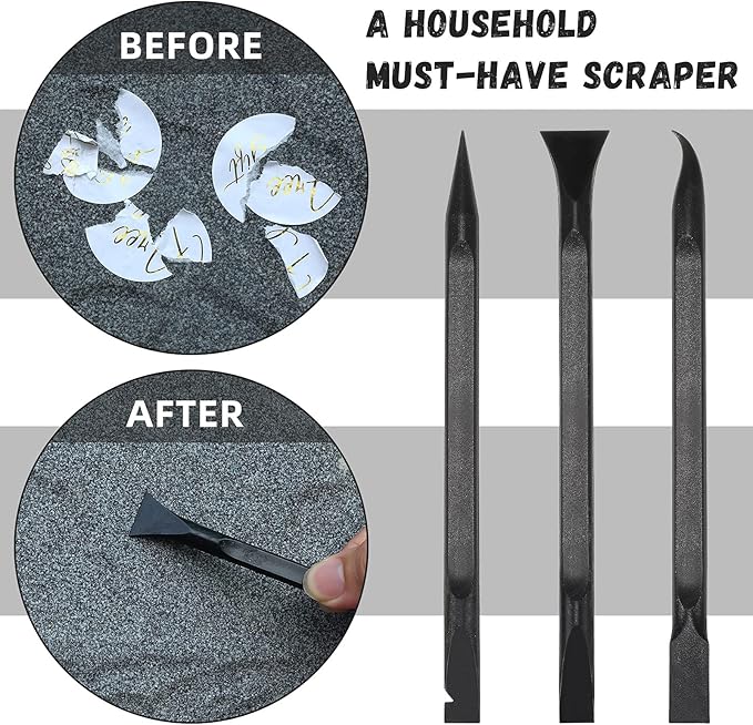 Minatee 18 Pieces Non-scratch Plastic Scraper Tool Multi-purpose Carbon Fiber Pen-shaped Plastic Scraper for Cleaning Small and Narrow Space(Black)