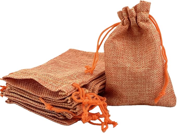 Palmhomee Pack of 25 Burlap Gift Bags with Drawstring Linen Jewelry Pouches Wedding Hessian Jute Bags for Birthday Jewelry and Treat Pouches Party Wedding Favors Gift Art and DIY Craft (4x5.6 Inch,
