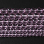 6mm 60pcs Smooth Rose Pink Glass Beads Quartz Crystal Round Loose Beads for Jewelry Making DIY Bracelet Necklace