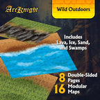 Arcknight The Wild Outdoors Roleplaying Battlemaps; 16 Modular RPG Maps in 8 Double-Sided Pages, 1" Square Grid, Modular & Versatile Design for Tabletop Gaming - for Dungeons & Dragons, Pathfinder