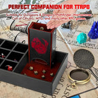 DND Dice Tray & Tower Storage Box, 4 in 1 D&D Dice Holder Case (Dice Rolling Tray, Dice Roller Tower, Dice & Miniature Storage), Great RPG Accessories Gifts for Dungeons and Dragons MTG DM & Player