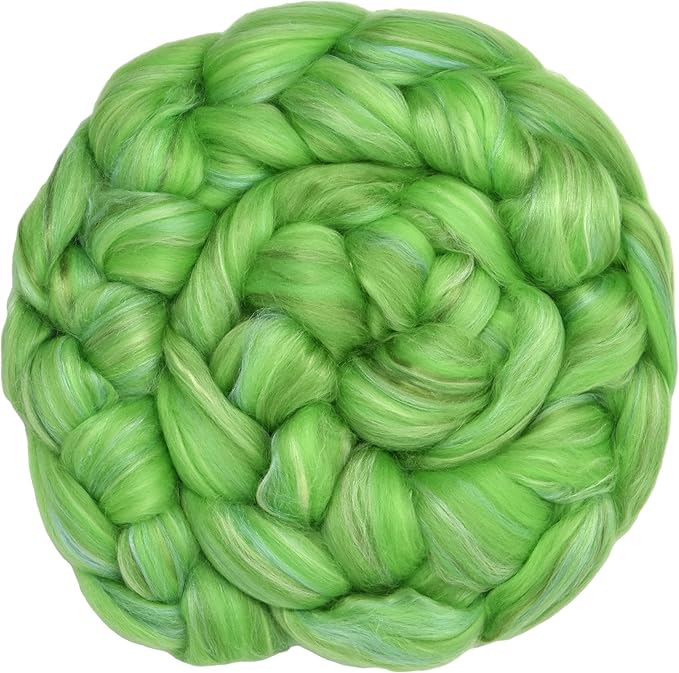 Merino Silk Luxe Tonal Designer Blend. Superfine Merino, Mulberry Silk, Tussah Silk. Top Roving for Spinning or Felting. Secret Garden 1oz