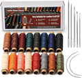 0.8 mm Leather Sewing Thread, 16 Colors 32 Yards Waxed Thread, Round Waxed Thread, Wax String for Bracelet Making, Sewing Stitching, Bookbinding, Braiding