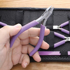 The Beadsmith Fashion Color Pliers – Set of 8 Slimline Color-Coordinated Tools – Matching Clutch in Orchid – Jewelry Making Supply Kit to Create Necklaces, Bracelets, Earrings & More