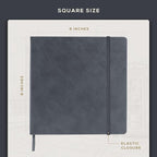 Beechmore Books Square Sketchbook – 8x8 Premium Vegan Leather Bound Large Sketch Book Hardcover with 156 Thick 160gsm Perforated Ivory Pages, Blank Sketch Pad, Gift Boxed Back Pocket, Ribbon Bookmark
