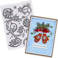 Threetols 3-D Textured Christmas Embossing Folder, Snowflake Background Embossing Folder for Card Making, Snow Frame DIY Plastic Scrapbooking Photo Album Card Paper DIY Craft Decor Template Mold